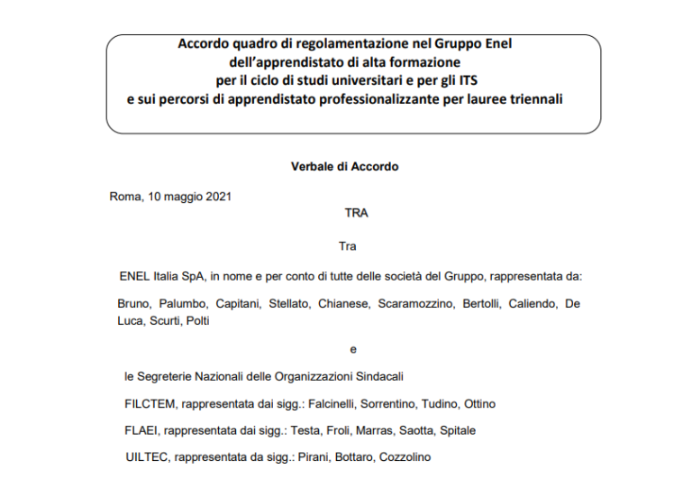 Quando le relazioni industriali disciplinano l’apprendistato: il caso Enel