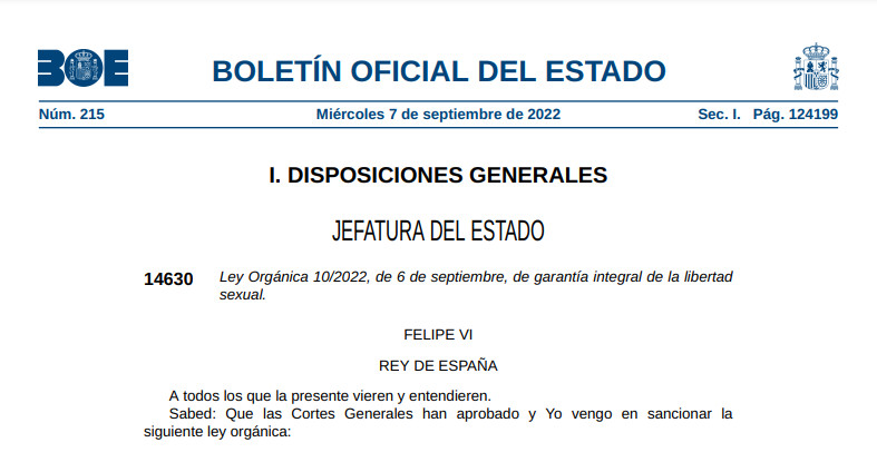 La nuova legge spagnola di “garantía integral de la libertad sexual”. Le norme di impatto giuslavoristico