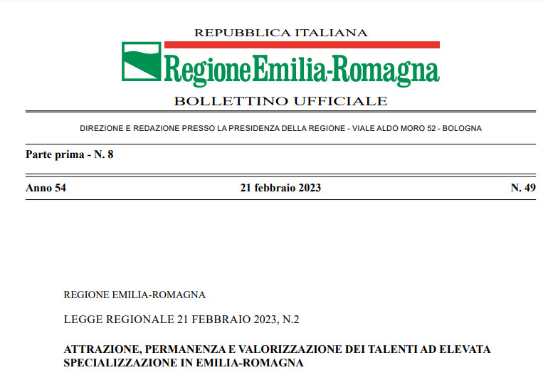 Attrazione, permanenza e valorizzazione dei talenti nei territori: spunti da una delibera della Regione Emilia-Romagna